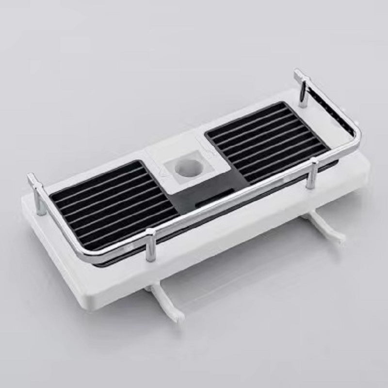 Without Punching Commodity Shelf Shower Rod Racks Bathroom Lift Rod Bracket Tray Punch-Free Toilet Shower Storage Hanging Basket